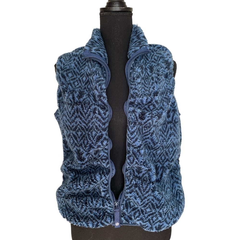 NWT Born Blue Patterned Lined FleeceVest